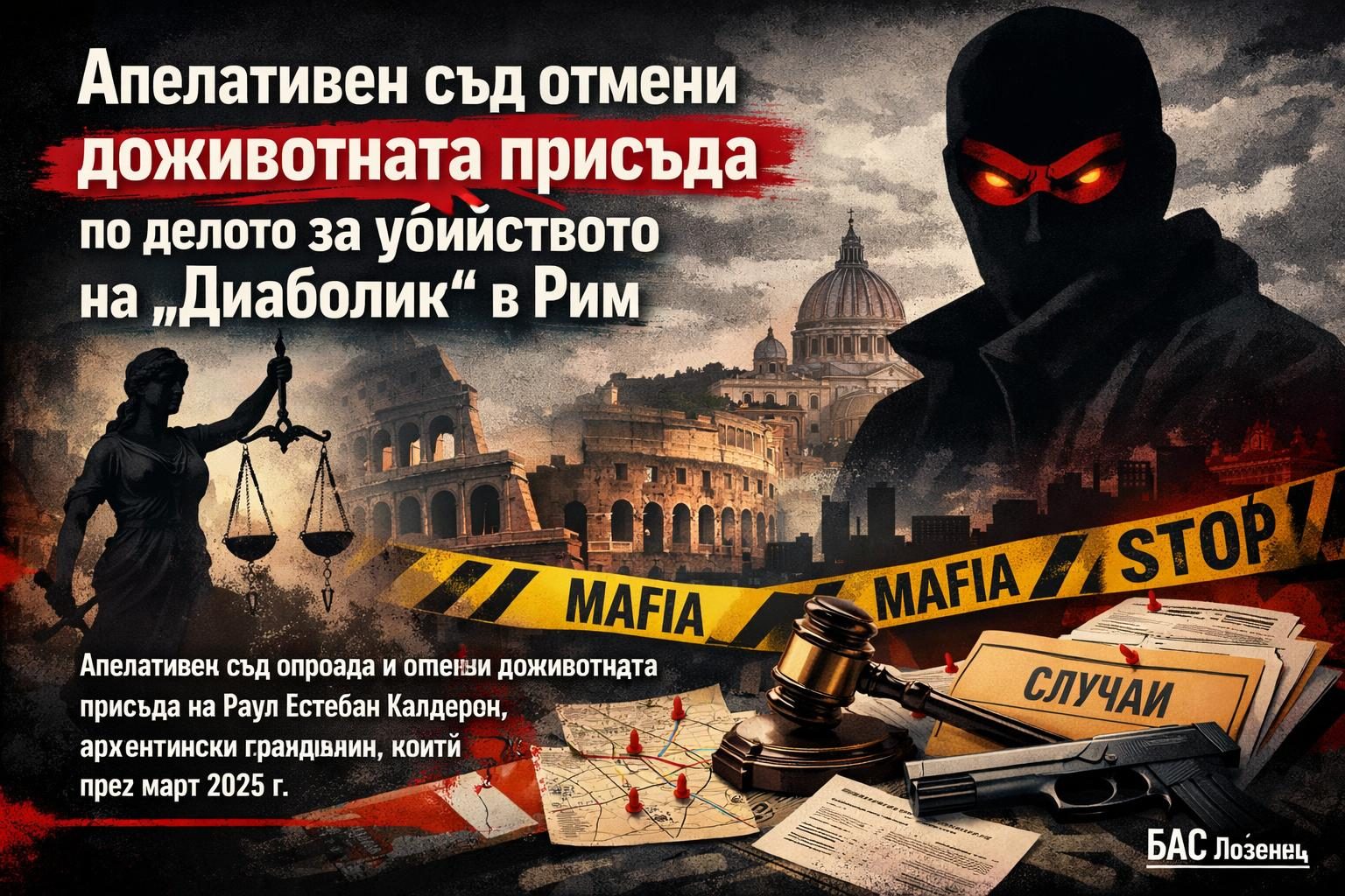 Апелативен съд отмени доживотната присъда по делото за убийството на „Диаболик“ в Рим