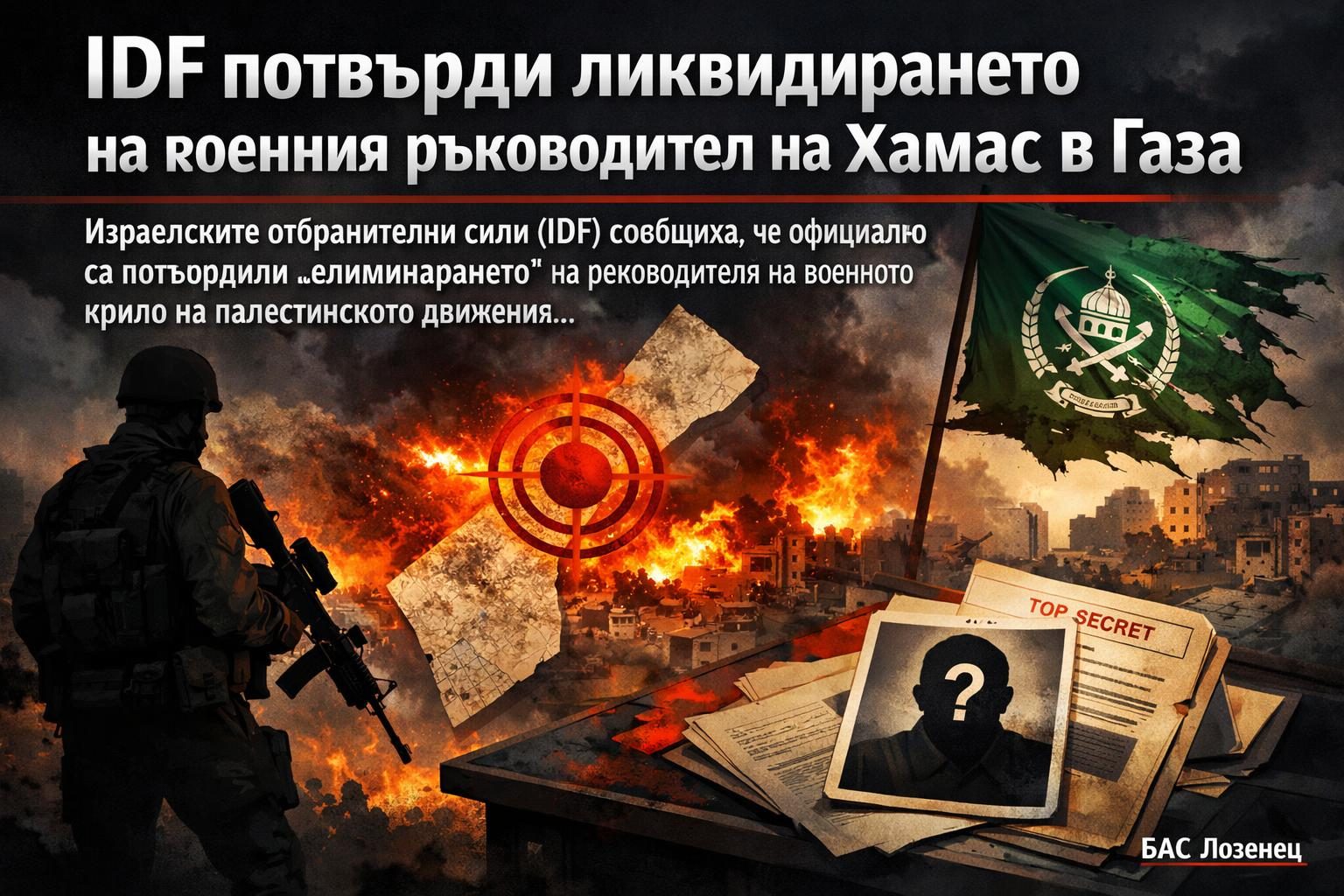 IDF потвърди ликвидирането на военния ръководител на Хамас в Газа
