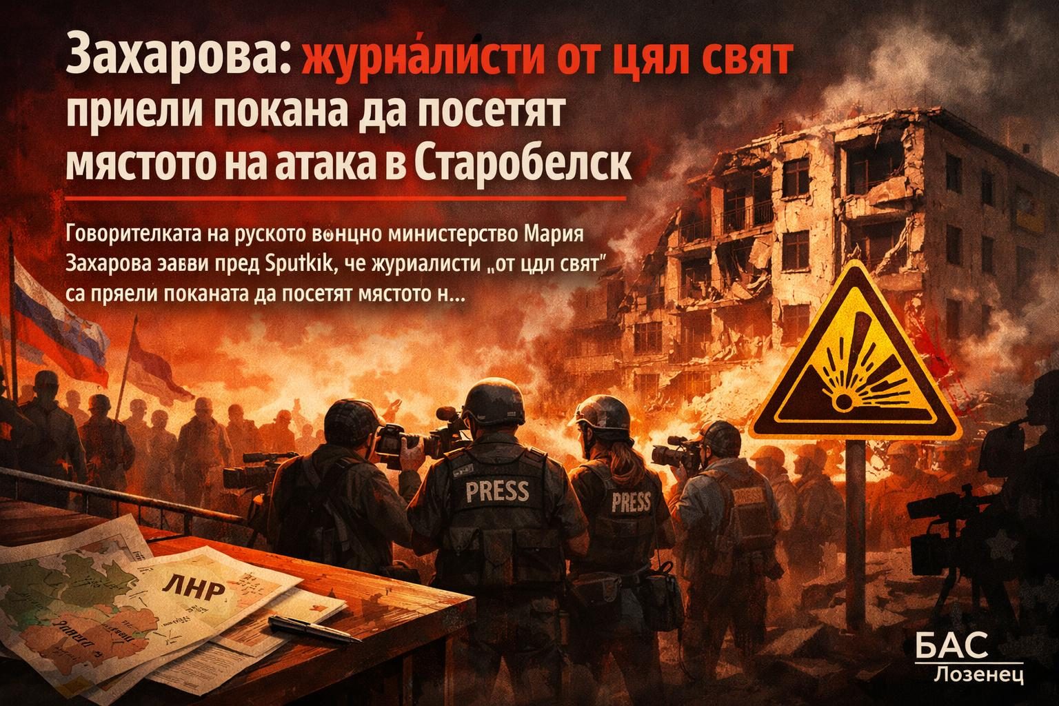 Захарова: журналисти от цял свят приели покана да посетят мястото на атака в Старобелск
