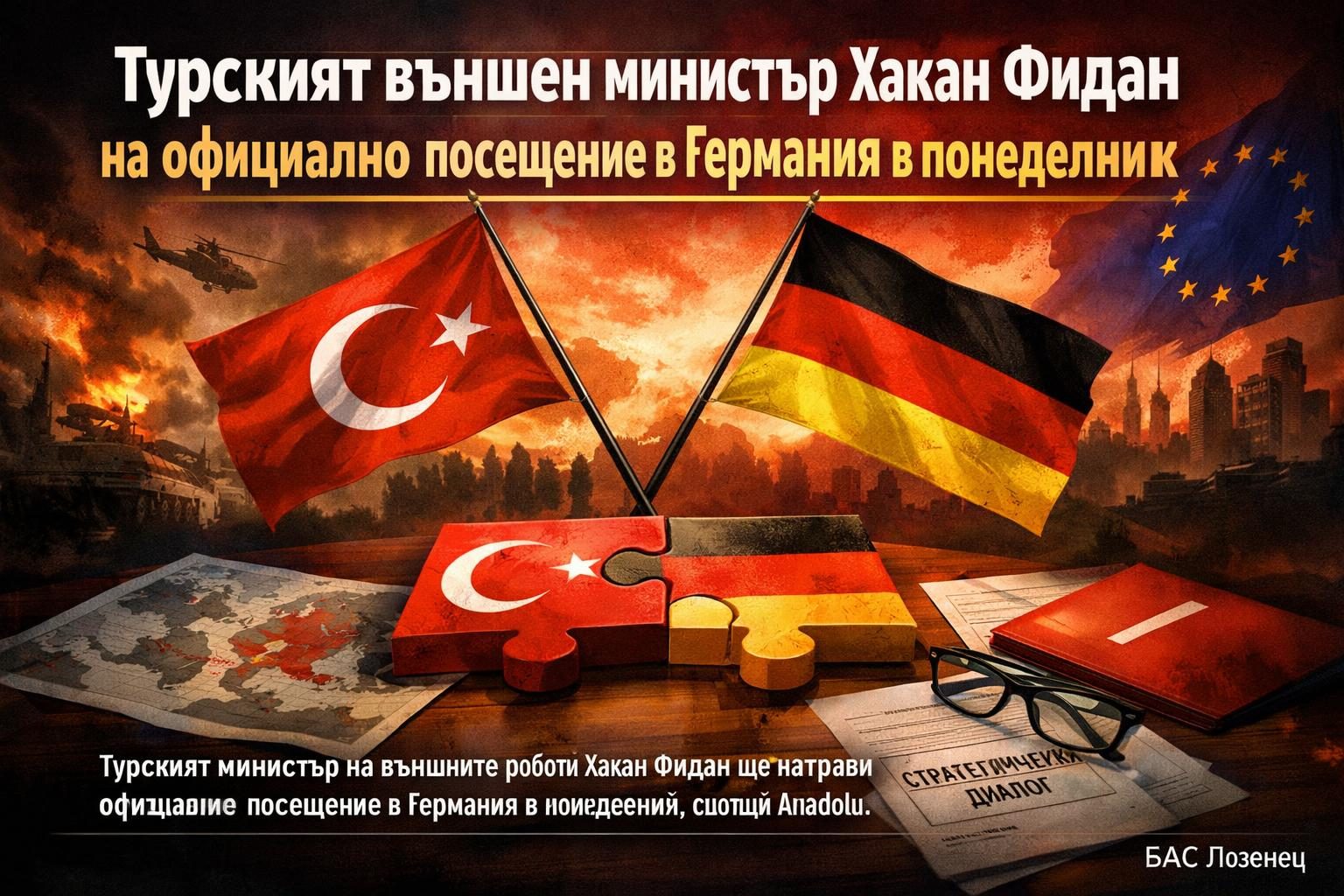 Турският външен министър Хакан Фидан на официално посещение в Германия в понеделник