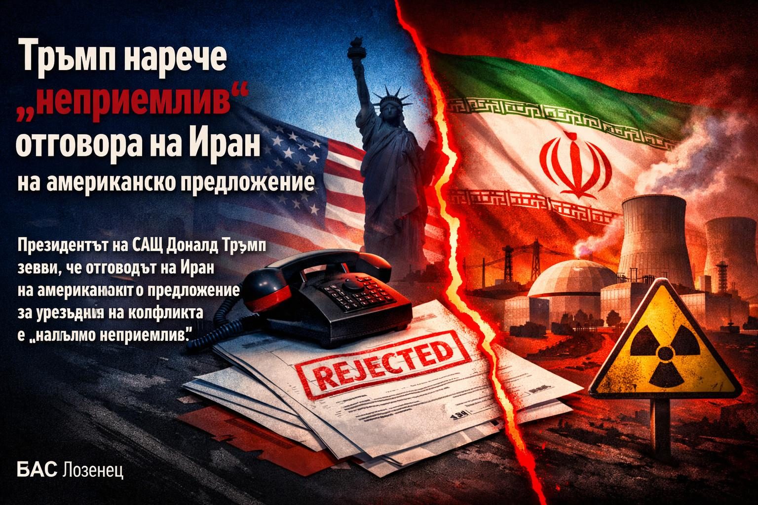 Тръмп нарече „неприемлив“ отговора на Иран на американско предложение