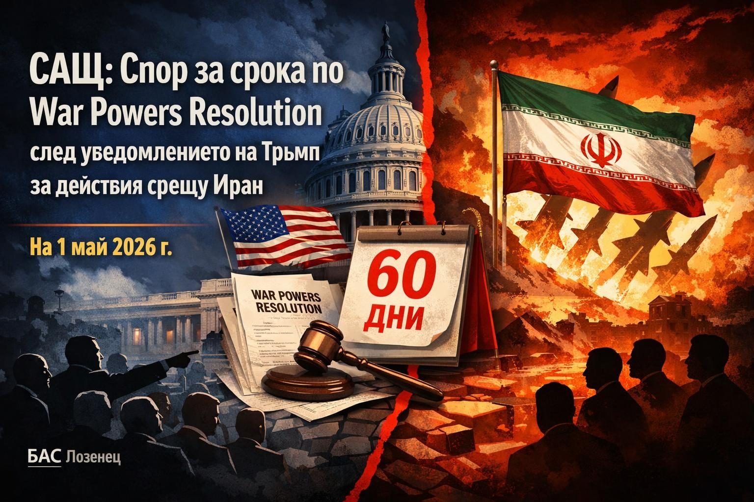 САЩ: Спор за срока по War Powers Resolution след уведомлението на Тръмп за действия срещу Иран